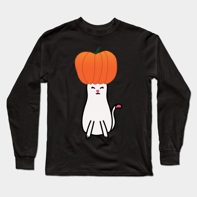 Halloween Pumpkin Cat Long Sleeve T-Shirt by EpicMums